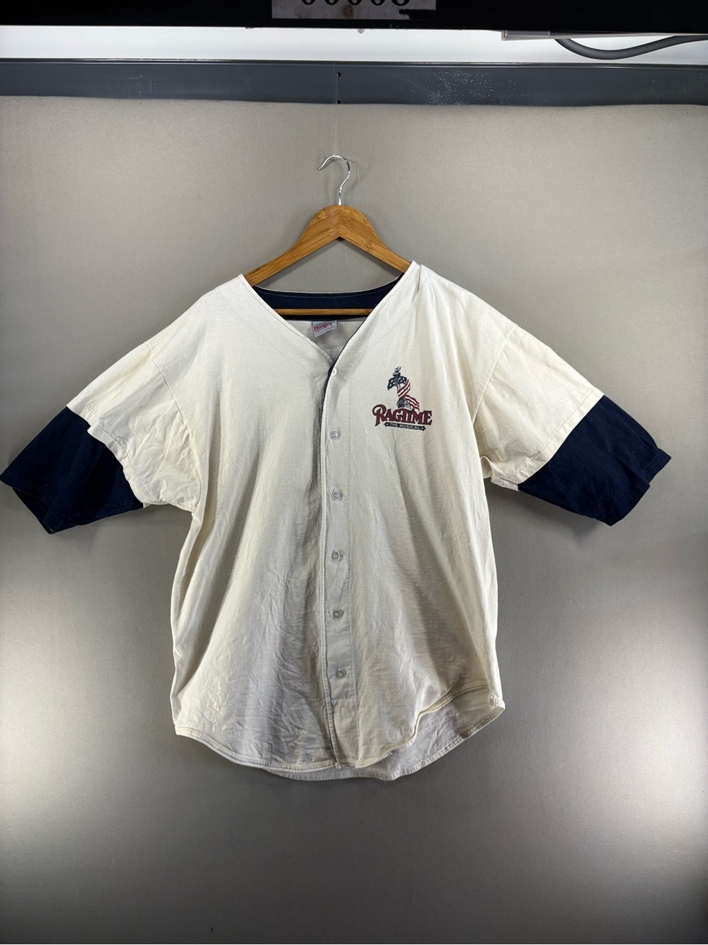 VTG 90 Badger Sportswear Ragtime Musical baseball jersey Size Large